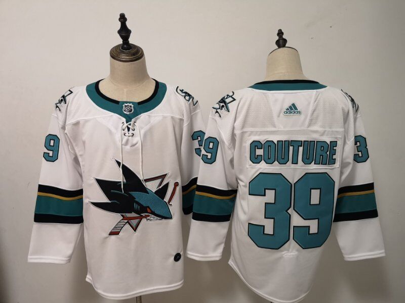Men's San Jose Sharks Logan Couture #39 White Breakaway Jersey
